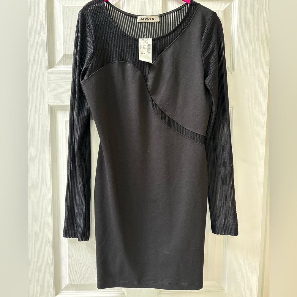 Mystic Black Long Sleeve Dress